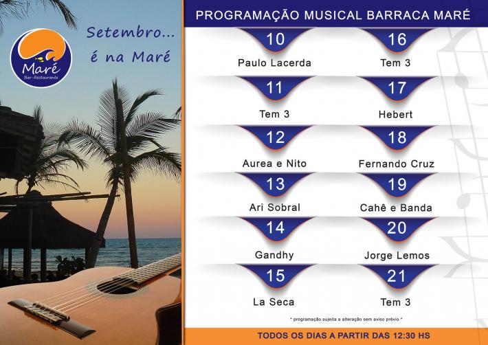 Cartaz   Barraca Mar - Praia de Pitinga, 2507 , Sábado 19 de Setembro de 2015