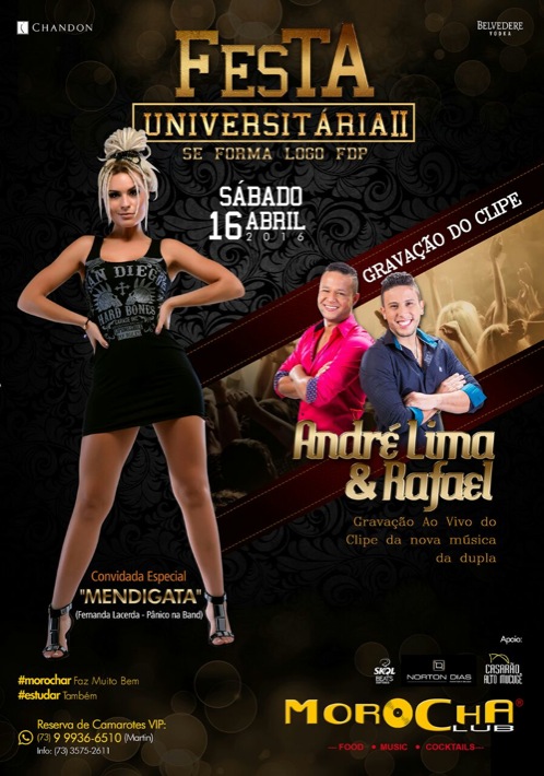 Cartaz   Morocha Club - Estrada do Mucug, 290, Sábado 16 de Abril de 2016