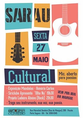 Cartaz   O Livreiro de Porto Seguro - Rua do Mangue, 298 - Pacat, Sexta-feira 27 de Maio de 2016