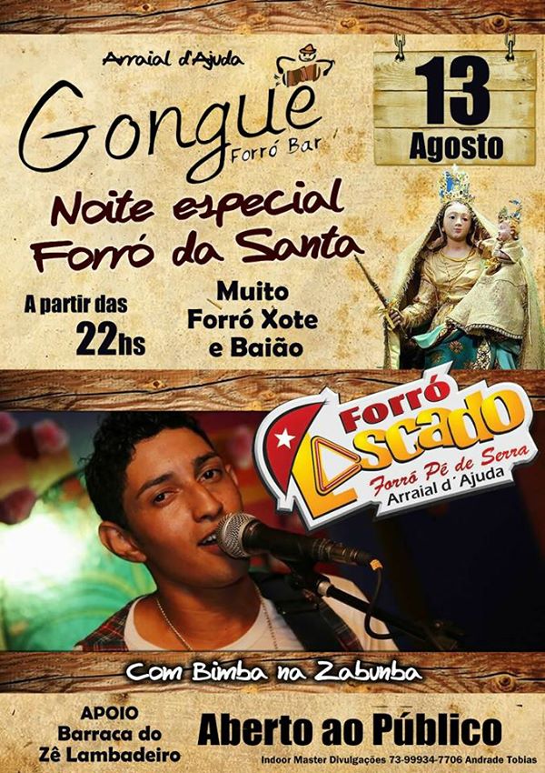 Cartaz   Gongu Forr Bar - Rua Carlos Alberto Parracho, Quinta-feira 11 de Agosto de 2016