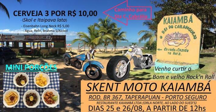 Cartaz   Restaurante Kaiamb - BR 367/Av. Beira-mar, 7000 - Praia de Taperapuan, Do dia 25 ao dia 26/8/2017