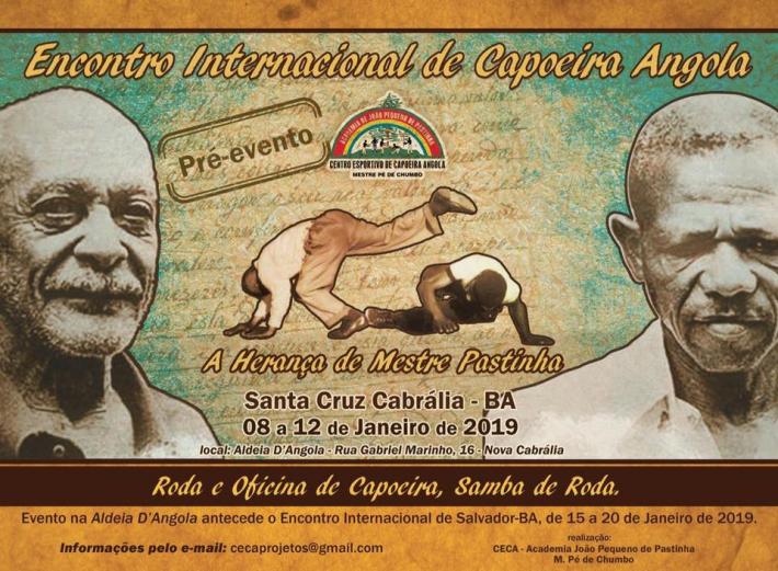 Cartaz   Aldeia d'Angola - Rua Gabriel Marinho 16 - Novo Cabrlia, Do dia 8 ao dia 12/1/2019