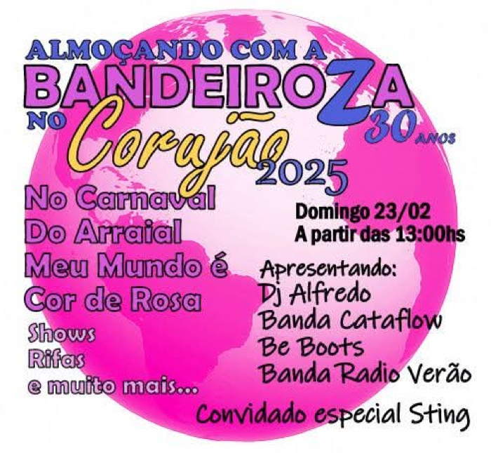 Cartaz   Corujo - Estrada da Balsa, 1813 - Praia de Araape, Domingo 23 de Fevereiro de 2025