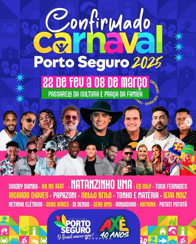 Cartaz   Passarela da Cultura - Centro, Do dia 28 Fevereiro ao 8/3/2025