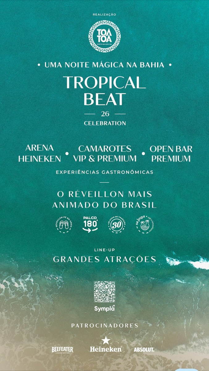 Cartaz   Complexo de Lazer Ta Ta - Praia de Taperapuan, Quarta-feira 31 de Dezembro de 2025