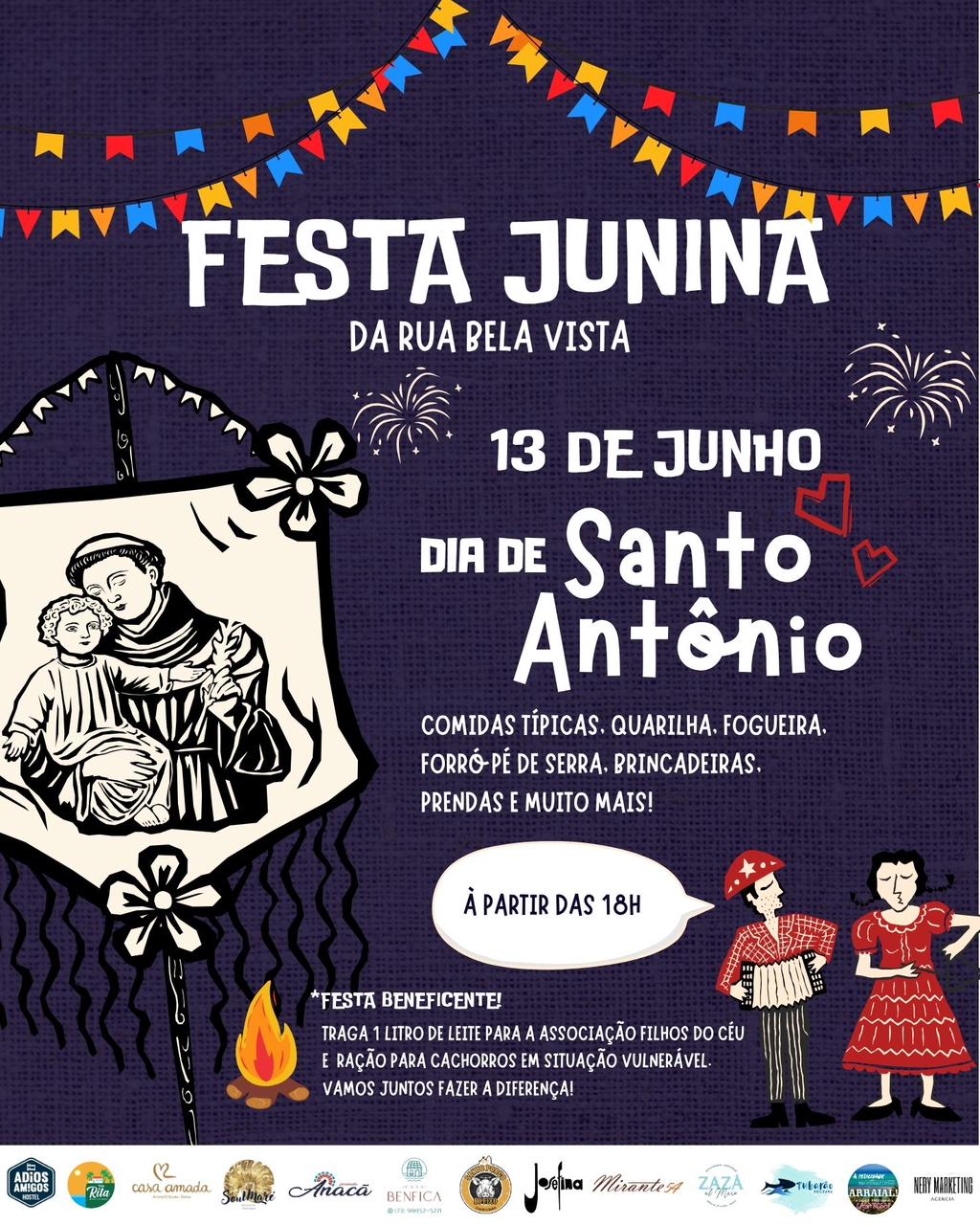 Cartaz   Rua Bela Vista - atras da Igreja, Sexta-feira 13 de Junho de 2025