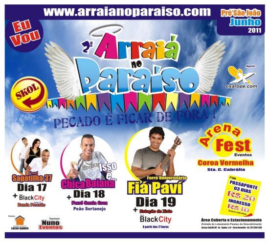 Cartaz   Arena Fest, Do dia 17 ao dia 19/6/2011