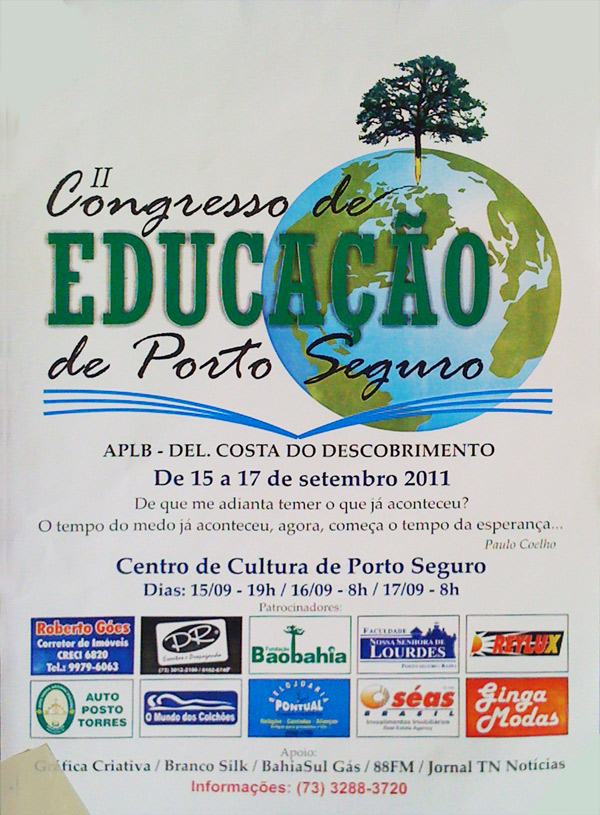 Cartaz   Centro de Cultura - Rua XV de Novembro, Paquet, Do dia 15 ao dia 17/9/2011