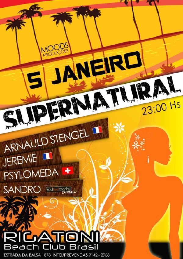 Cartaz   Rigatoni Beach Club Brasil - Estrada da Balsa 1878, praia de Araaipe, Quinta-feira 5 de Janeiro de 2012