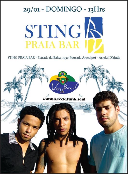 Cartaz   Sting Praia Bar - Estrada da Balsa 1937 - Praia de Araape, Domingo 29 de Janeiro de 2012
