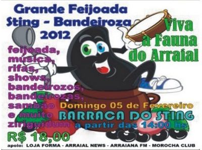 Cartaz   Sting Praia Bar - Estrada da Balsa 1937, Praia de Araape, Domingo 5 de Fevereiro de 2012