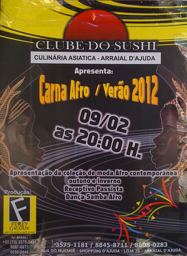 Cartaz   Clube do Sushi - Rua do Mucug - Shopping d'Ajuda, Quinta-feira 9 de Fevereiro de 2012