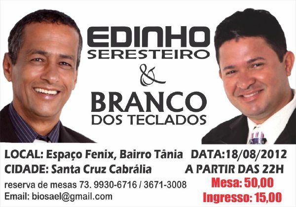 Cartaz   Espao Fenix - Bairro Tania, Sábado 18 de Agosto de 2012