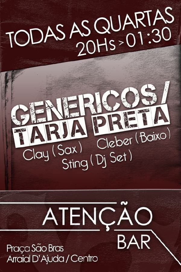 Cartaz   Ateno Bar - Praa So Bras, Quarta-feira 4 de Julho de 2012