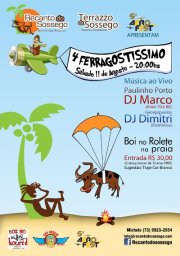 Cartaz   Cabana Recanto do Sossgo - Av. Beira Mar, n 10130 - Praia do Mut, Sábado 11 de Agosto de 2012