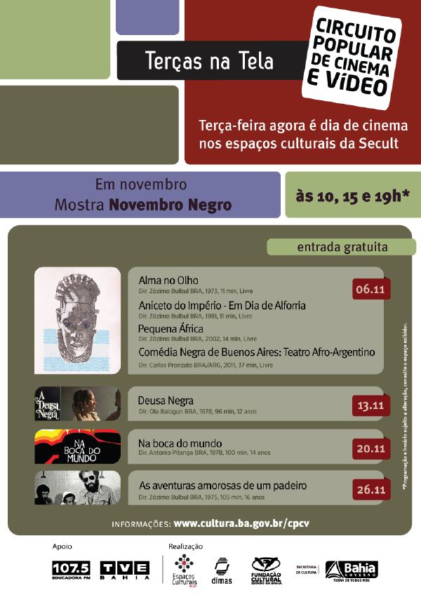 Cartaz   Espaos culturais da Secult, Terça-feira 6 de Novembro de 2012