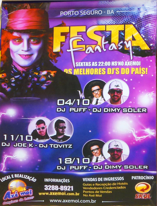 Cartaz   Complexo de Lazer Ax Moi - Av. Beira Mar, 6500 - Praia de Taperapuan, Sexta-feira 11 de Outubro de 2013