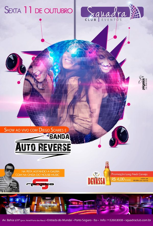 Cartaz   Squadra Club Eventos - Av. Bahia s/n  - Munda - Praia de Taperapuan, Sexta-feira 11 de Outubro de 2013