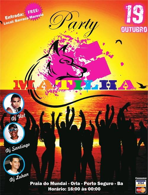 Cartaz   Barraca Maresia - Praia do Mundai, Sábado 19 de Outubro de 2013