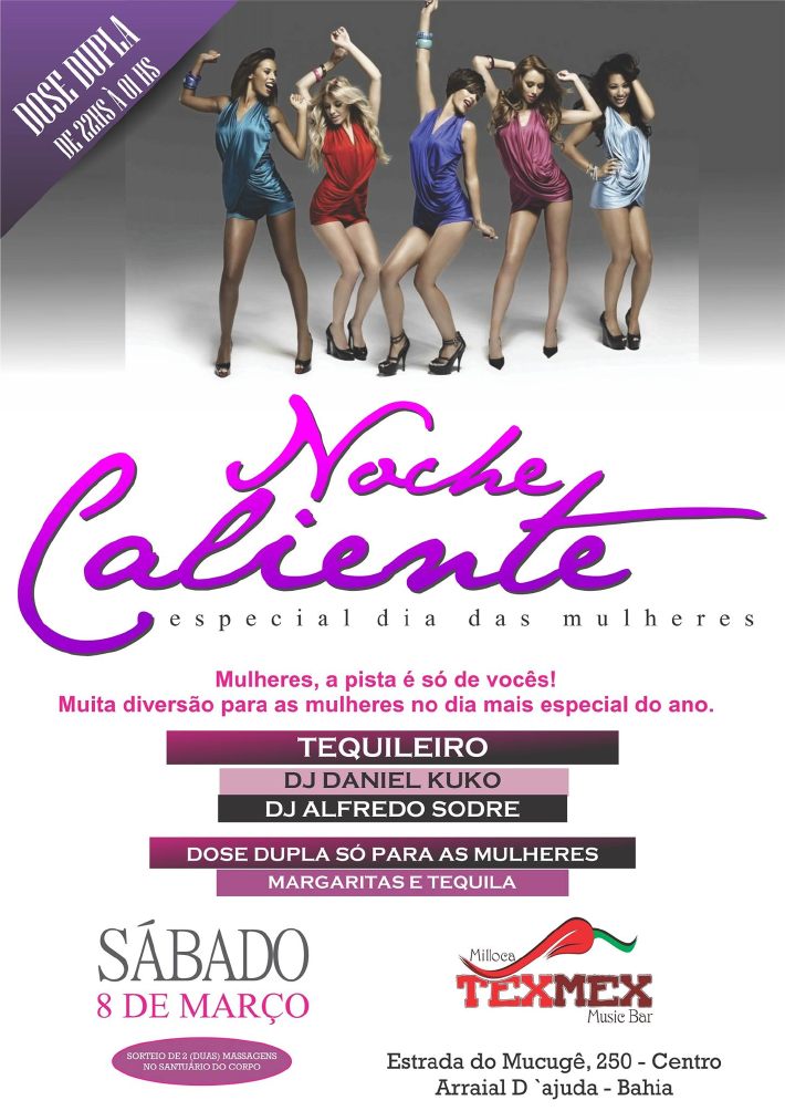 Cartaz   Milloca TexMex Music Bar - Rua du Mucug, 250, Sábado 8 de Março de 2014