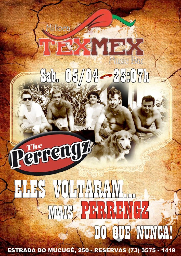 Cartaz   Milloca TexMex Music Bar - Rua du Mucug, 250, Sábado 5 de Abril de 2014