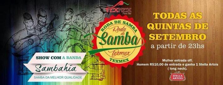 Cartaz   Milloca TexMex Music Bar - Rua du Mucug, 250, Quinta-feira 18 de Setembro de 2014