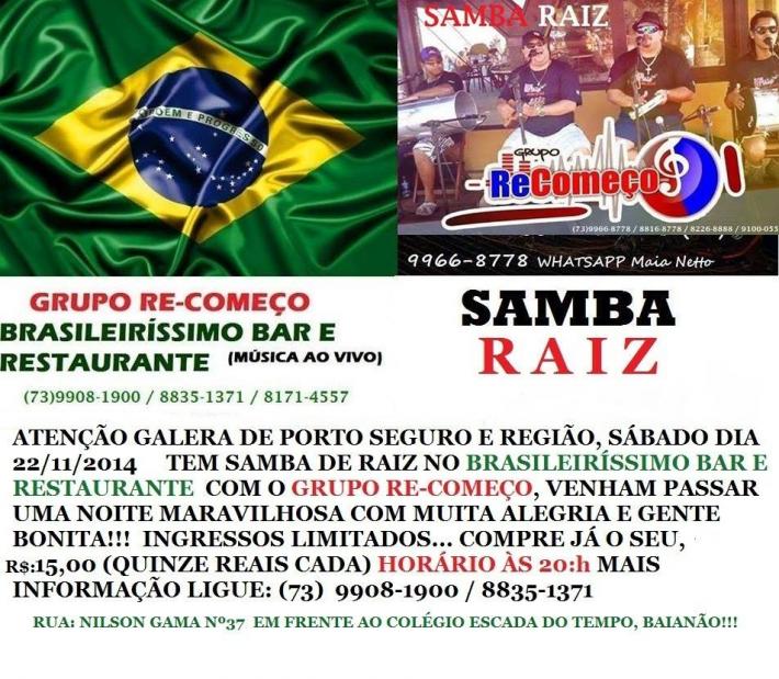 Cartaz   Brasileirssimo Bar e Restaurante - Rua Nilson Gama 39 - Parque Ecolgico, Sábado 22 de Novembro de 2014