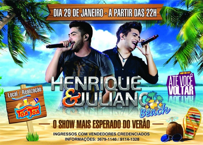 Cartaz   Complexo de Lazer Ta Ta - Praia de Taperapuan, Quinta-feira 29 de Janeiro de 2015