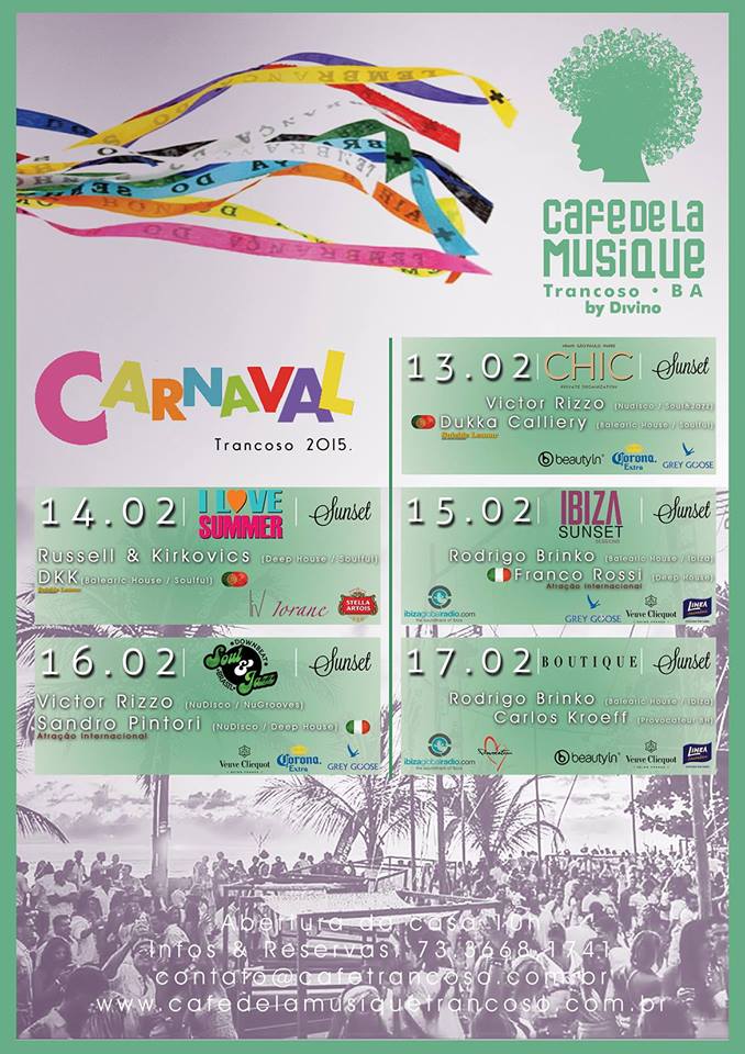Cartaz   Cafe de la Musique - Praia dos Coqueiros, Terça-feira 17 de Fevereiro de 2015