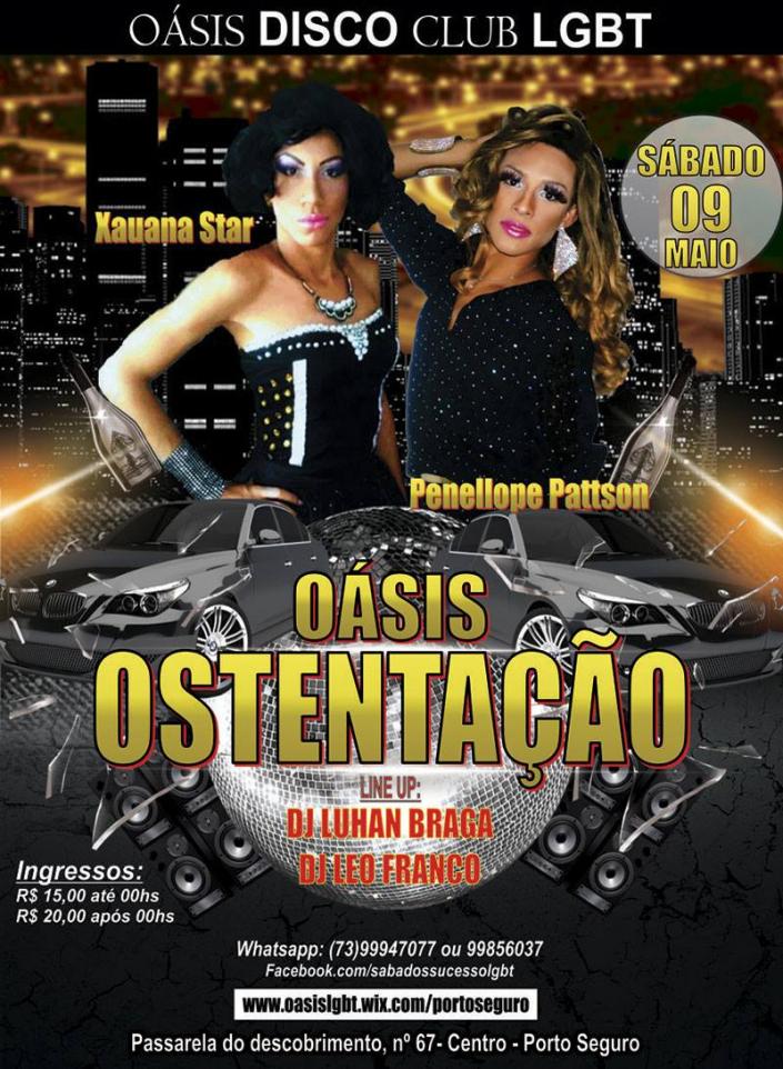 Cartaz   Oasis Disco Club - Rua Assis Chateaubriand, 67 - Centro (Passarela do Descobrimento) , Sábado 9 de Maio de 2015