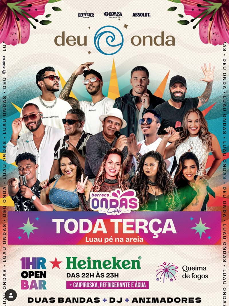 Cartaz  - Barraca Ondas - Ta-Ta Lounge - Praia de Taperapuan, Terça-feira 9 de Abril de 2024