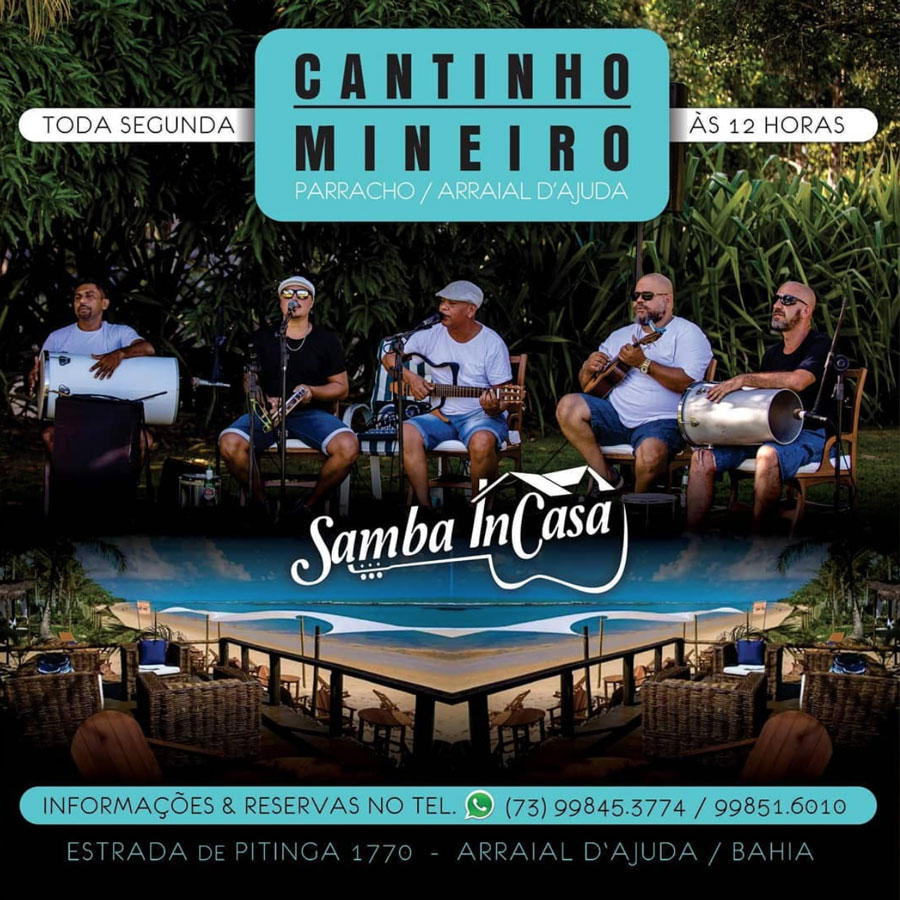 Cartaz  - Cantinho Mineiro Praia - Rua do Mucug, 1680, Segunda-feira 4 de Novembro de 2019