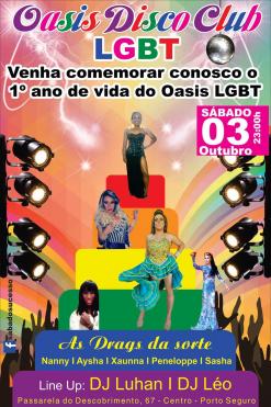 panfleto 1 ano do Oasis LGBT