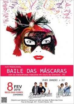 panfleto Baile das Mscaras 2016