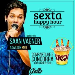 panfleto Happy Hour com Saan Vagner & Adailton