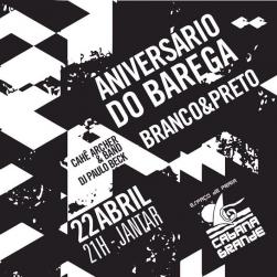 panfleto Festa Branco e Preto - Aniversrio do Barega