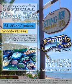 panfleto Feijoada do Dia das Mes c/ Fernando Cruz & Tony d'Avila