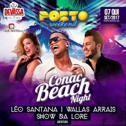 panfleto Conac Beach Night - LO SANTANA, Wallas Arrais, Show da Lore