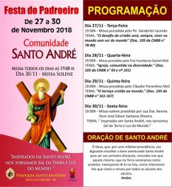 panfleto Festa de Santo Andr