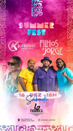 panfleto Summer Fest - Filhos do Jorge + Klebinho Menezes