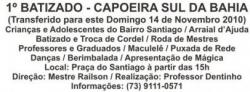 panfleto 1 Batizado Capoeira Sul da Bahia