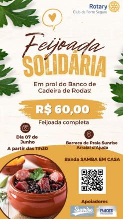 panfleto Feijoada Beneficente - Samba InCasa