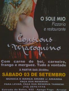 panfleto Couscous Maroquino e Dana Arabe