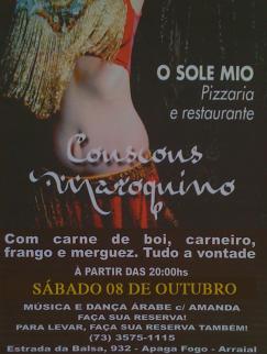 panfleto Couscous Maroquino e Dana Arabe