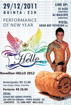 panfleto Reveillon HELLO 2012 - Performance of New Year