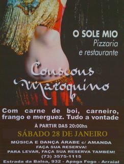 panfleto Couscous Maroquino e Dana Arabe