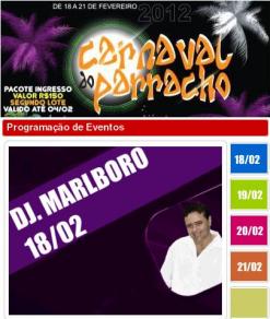 panfleto Carnaval do Parracho - DJ Marlboro