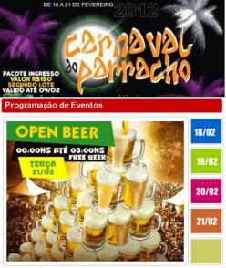panfleto Carnaval do Parracho - Open Beer