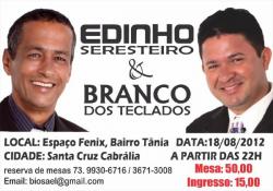 panfleto Edinho Seresteiro & Branco dos Teclados