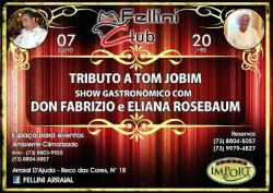 panfleto Jantar 'Tributo a Tom Jobim'